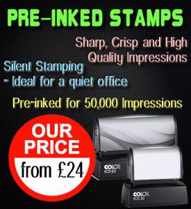 Rubber Stamp Shops Birmingham offers pre-inked stamps from just £24.